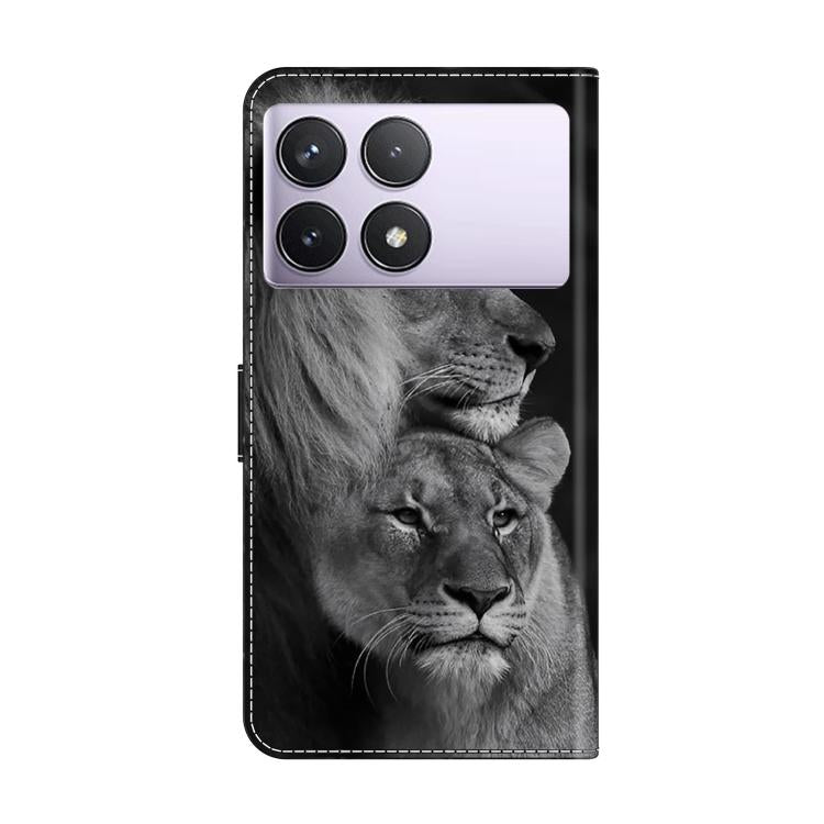For Redmi K70E Crystal-Like Painted Vegan Leather Phone Case