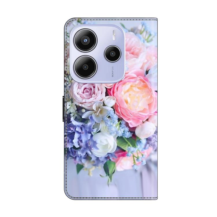 For Redmi Note 14 5G Crystal-Like Painted Vegan Leather Phone Case