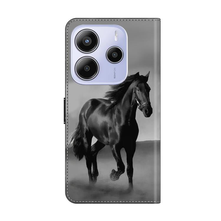 For Redmi Note 14 5G Crystal-Like Painted Vegan Leather Phone Case