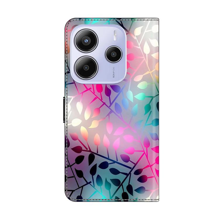 For Redmi Note 14 4G 163.25mm Crystal-Like Painted Vegan Leather Phone Case