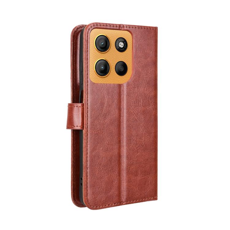 For Motorola Moto G17 / G17 Power 4G Retro Crazy Horse Texture Vegan Leather Phone Case