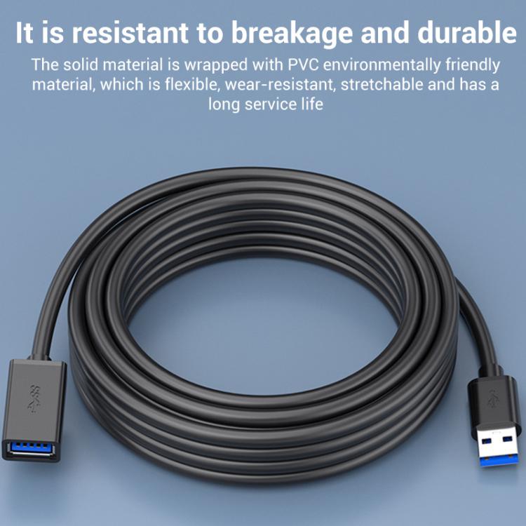 WG138 USB 3.0 Male to Female Extension Cable Extended Data Transfer Cord for Computer U-disk Mouse, Length:1m - Black