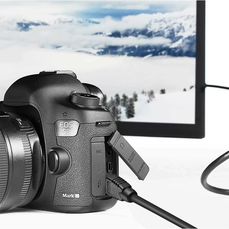 WG141 1.5m Mini HDMI to HDMI Cable Audio-video Sync for Camcorder Monitor TV, Resolution:4K - Black
