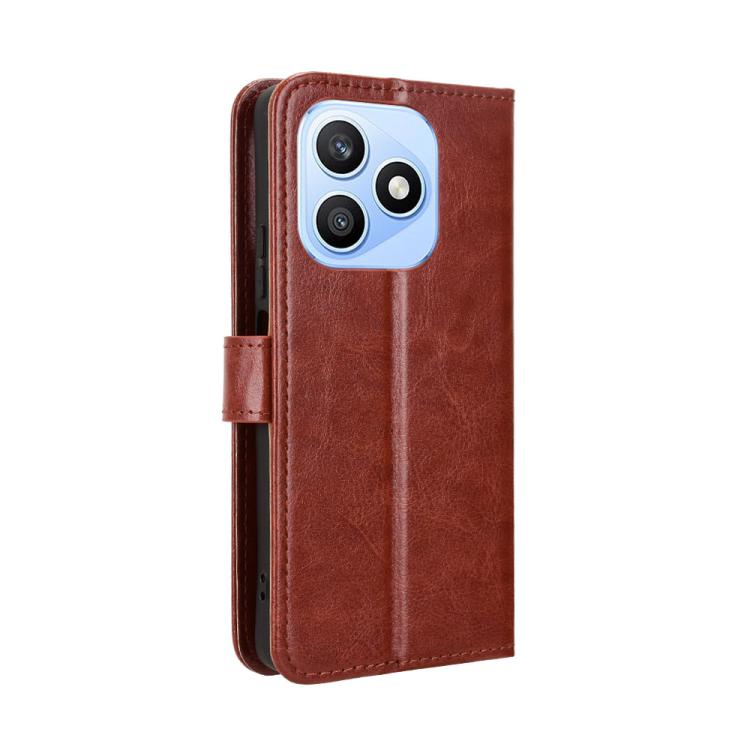 For Honor X8d 4G Retro Crazy Horse Texture Vegan Leather Phone Case