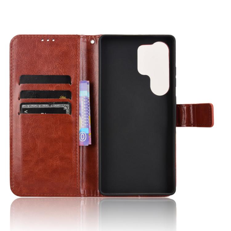 For Samsung Galaxy S26 Ultra 5G Retro Crazy Horse Texture Vegan Leather Phone Case