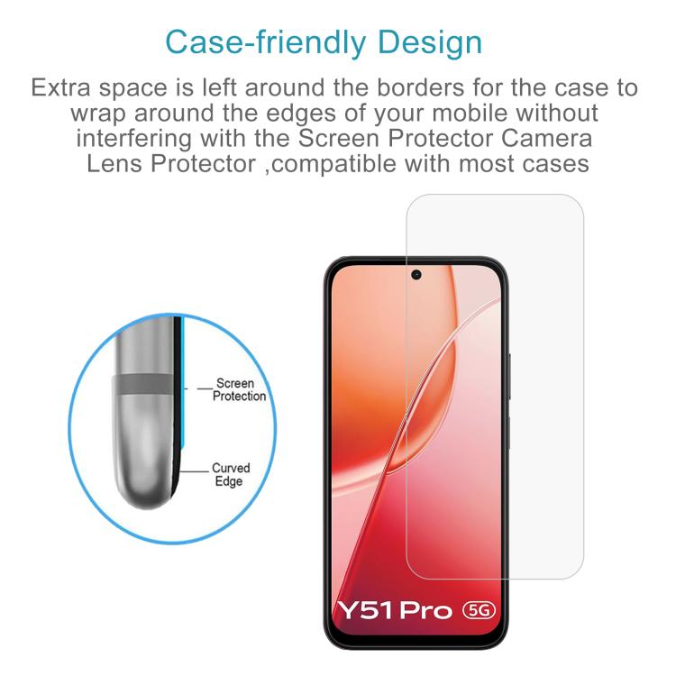 For vivo Y51 Pro 5G 10pcs 0.26mm 9H 2.5D Tempered Glass Film