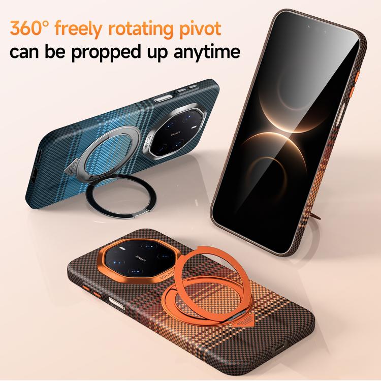 For Huawei Mate 80 Pro Max SULADA Kevlar Woven Texture Leather Rotation Magnetic Holder Phone Case