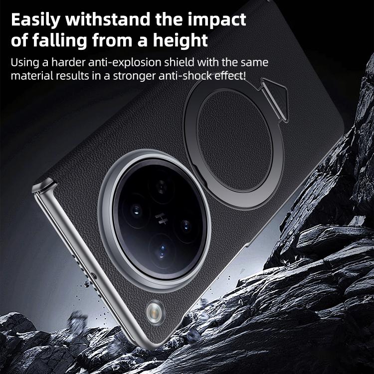 For OPPO Find N6 5G SULADA Top Grain Leather MagSafe Magnetic Holder Phone Case
