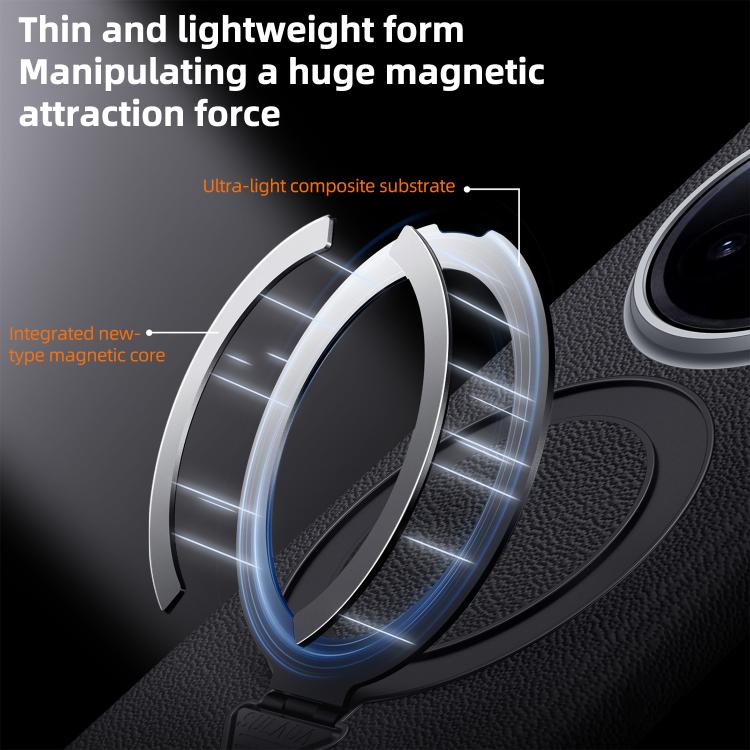 For OPPO Find N6 5G SULADA Top Grain Leather MagSafe Magnetic Holder Phone Case