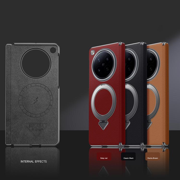 For OPPO Find N6 5G SULADA Top Grain Leather MagSafe Magnetic Holder Phone Case