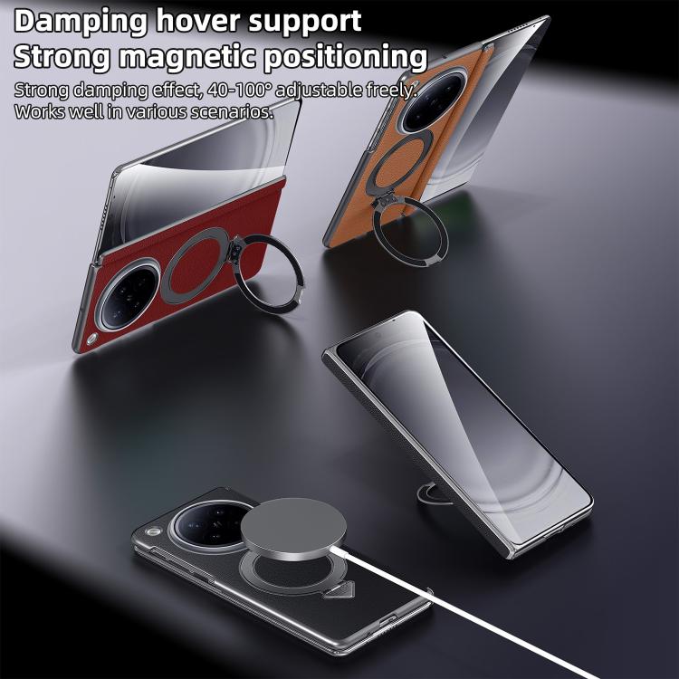 For OPPO Find N6 5G SULADA Top Grain Leather MagSafe Magnetic Holder Phone Case