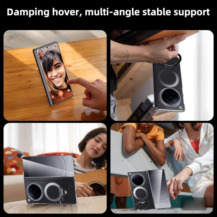 For OPPO Find N6 5G SULADA Top Grain Leather MagSafe Magnetic Holder Phone Case