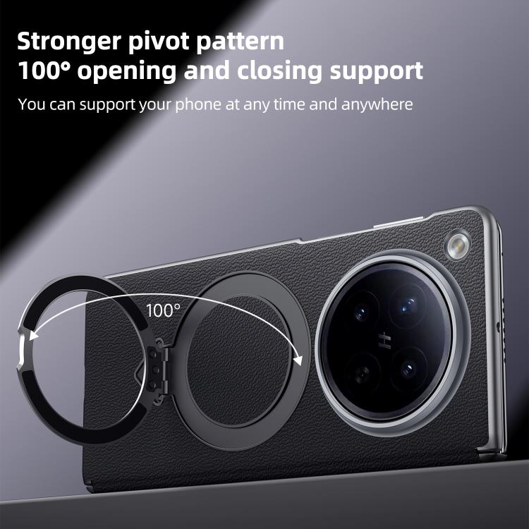 For OPPO Find N6 5G SULADA Top Grain Leather MagSafe Magnetic Holder Phone Case