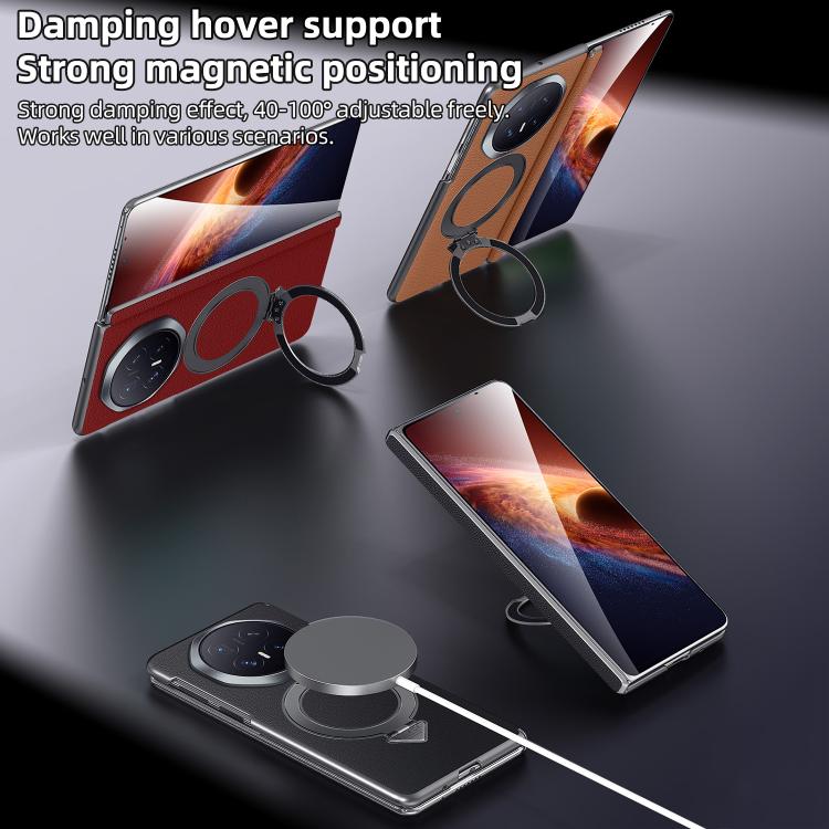 For Honor Magic V6 SULADA Top Grain Leather MagSafe Magnetic Holder Phone Case