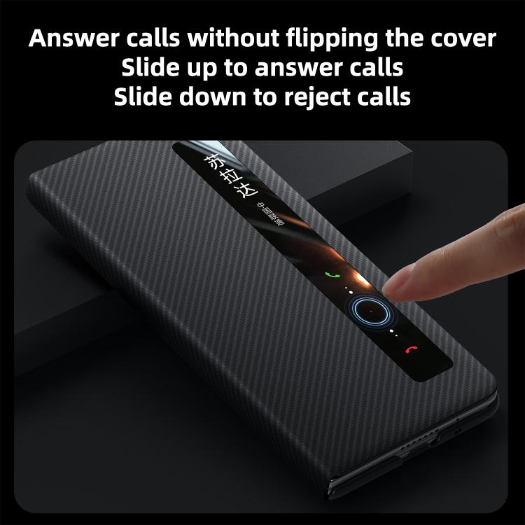 For Honor Magic V6 SULADA Kevlar 600D Texture Smart Window Leather Phone Case