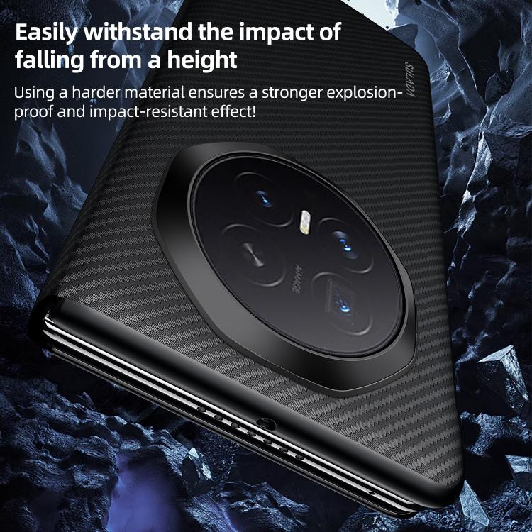 For Honor Magic V6 SULADA Kevlar 600D Texture Smart Window Leather Phone Case