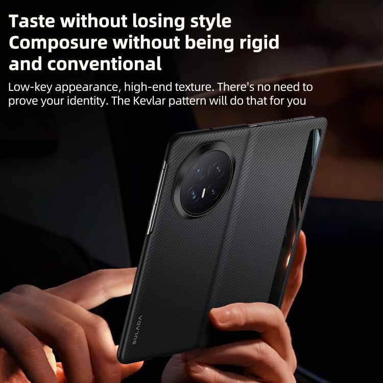 For Honor Magic V6 SULADA Kevlar 600D Texture Smart Window Leather Phone Case