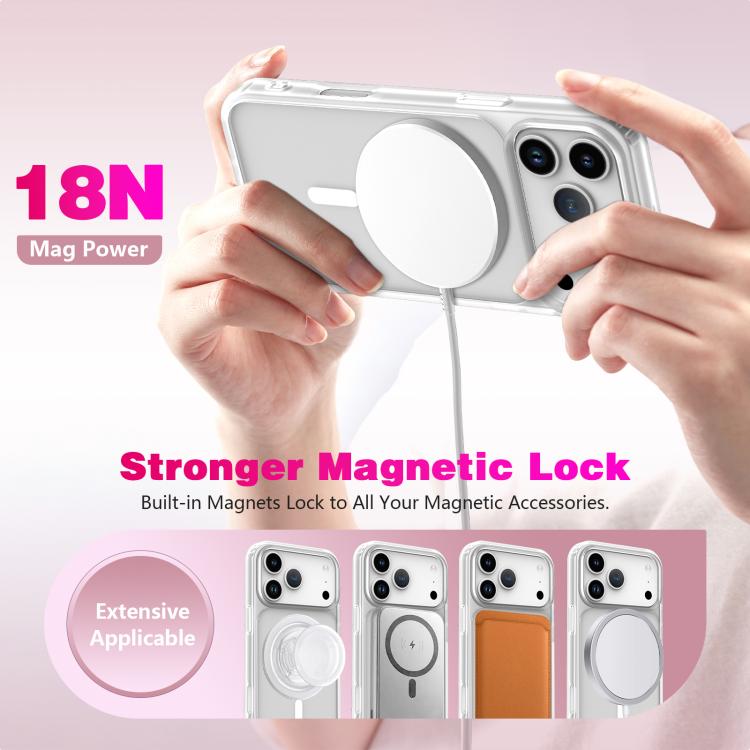 For iPhone 17 Pro Max Skin-Friendly Magnetic Shockproof TPU Hybrid PC Phone Case