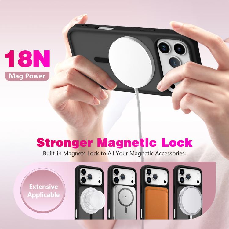 For iPhone 17 Pro Max Skin-Friendly Magnetic Shockproof TPU Hybrid PC Phone Case