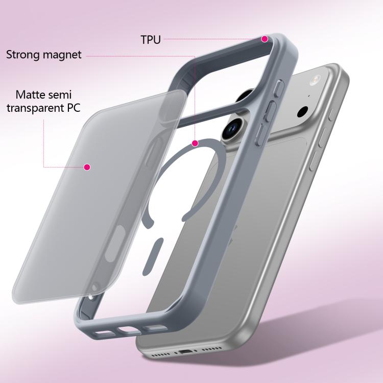 For iPhone 17 Pro Max Skin-Friendly Magnetic Shockproof TPU Hybrid PC Phone Case