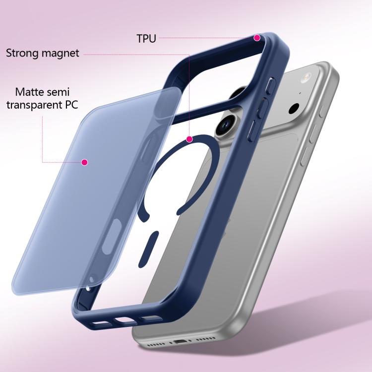 For iPhone 17 Pro Max Skin-Friendly Magnetic Shockproof TPU Hybrid PC Phone Case