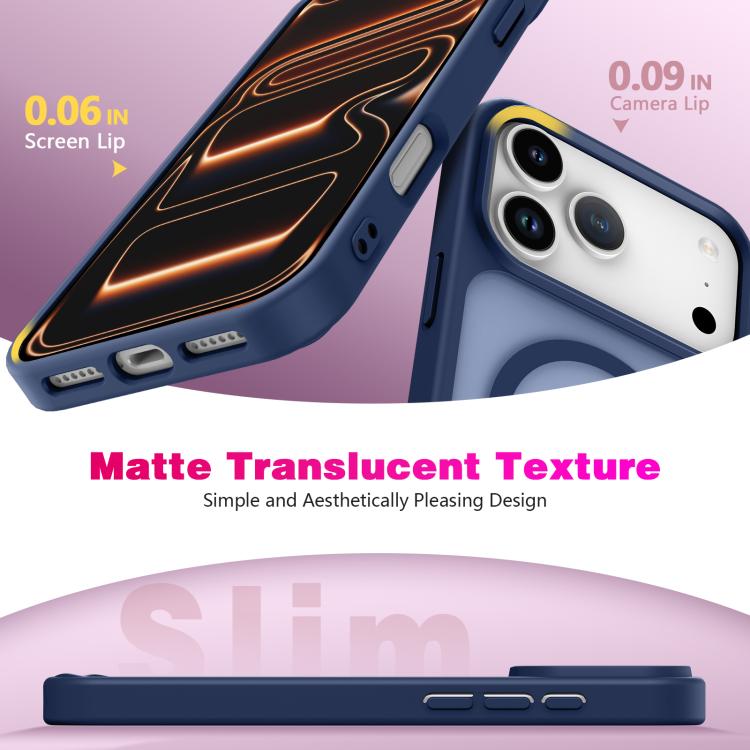 For iPhone 17 Pro Max Skin-Friendly Magnetic Shockproof TPU Hybrid PC Phone Case