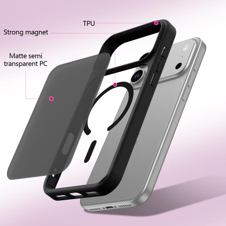 For iPhone 17 Pro Skin-Friendly Magnetic Shockproof TPU Hybrid PC Phone Case