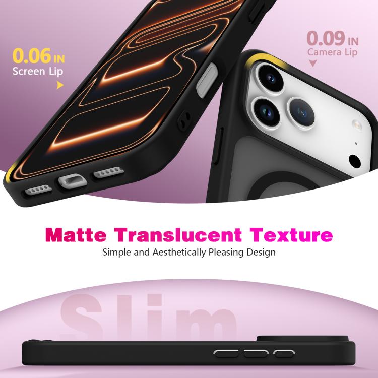 For iPhone 17 Pro Skin-Friendly Magnetic Shockproof TPU Hybrid PC Phone Case