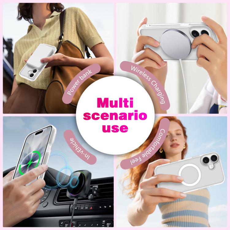 For iPhone 16 Plus Skin-Friendly Magnetic Shockproof TPU Hybrid PC Phone Case