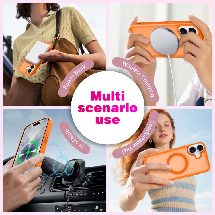 For iPhone 16 Plus Skin-Friendly Magnetic Shockproof TPU Hybrid PC Phone Case