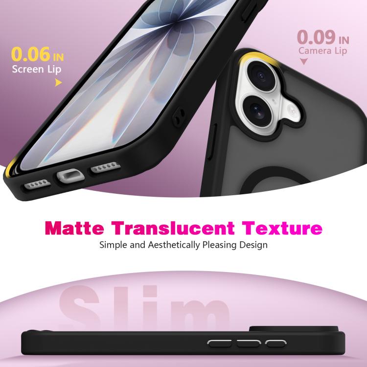 For iPhone 16 Plus Skin-Friendly Magnetic Shockproof TPU Hybrid PC Phone Case
