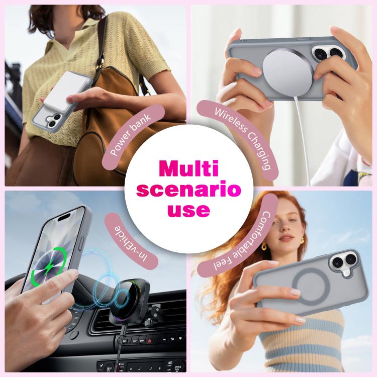 For iPhone 16 Plus Skin-Friendly Magnetic Shockproof TPU Hybrid PC Phone Case
