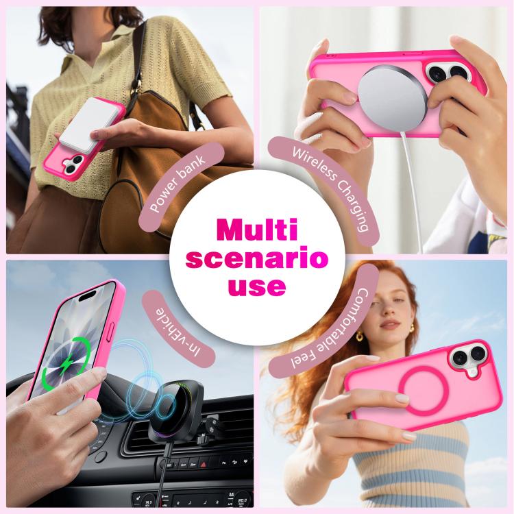 For iPhone 16 Skin-Friendly Magnetic Shockproof TPU Hybrid PC Phone Case
