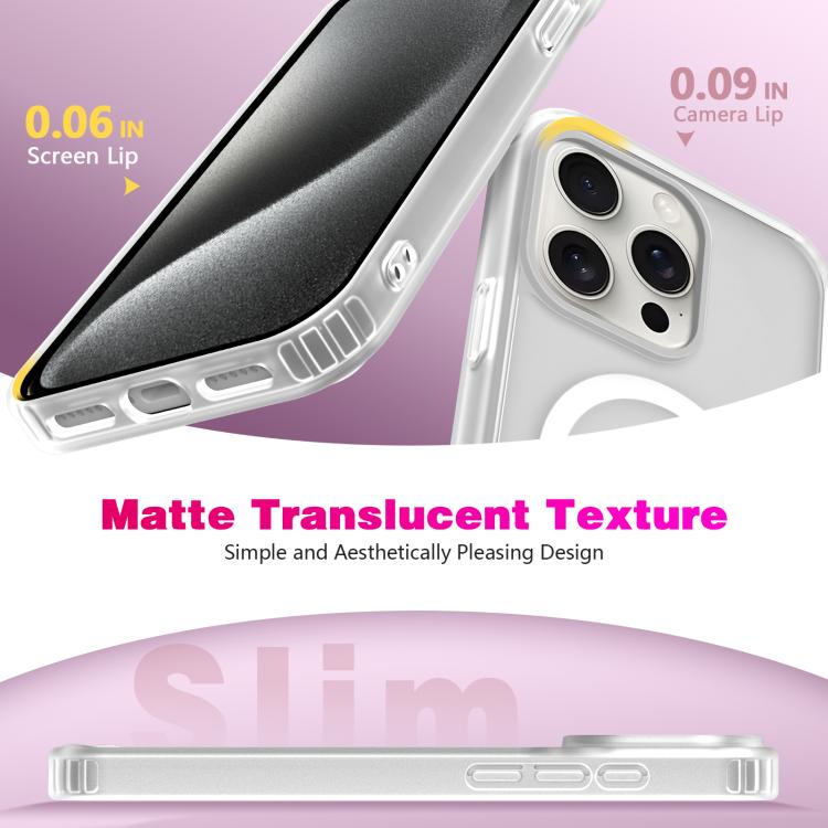 For iPhone 15 Pro Max Skin-Friendly Magnetic Shockproof TPU Hybrid PC Phone Case