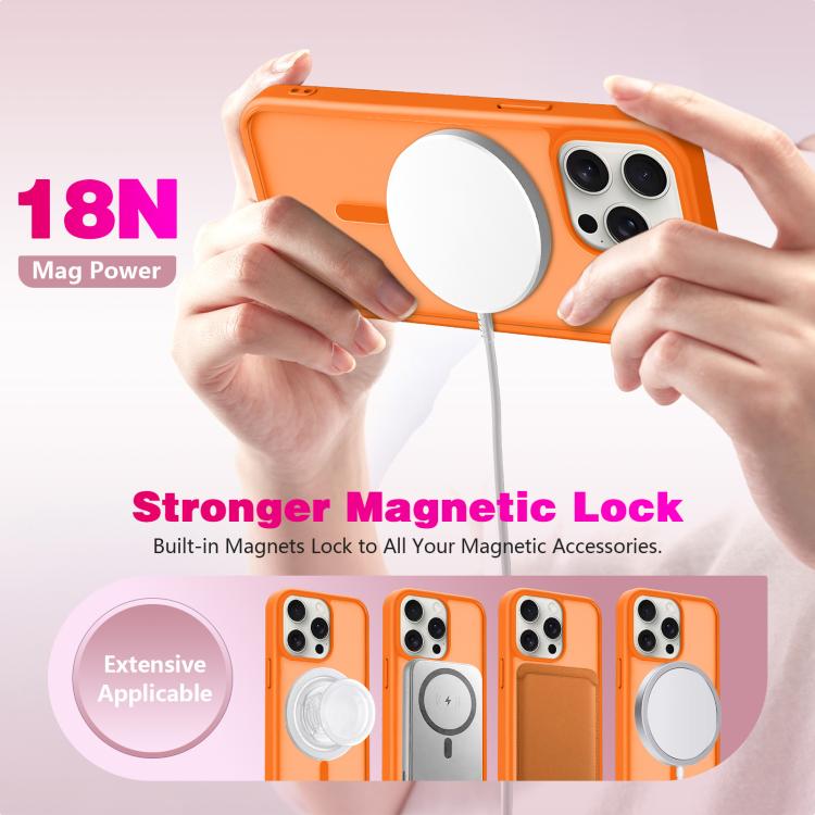 For iPhone 15 Pro Skin-Friendly Magnetic Shockproof TPU Hybrid PC Phone Case