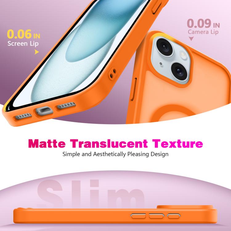 For iPhone 15 Skin-Friendly Magnetic Shockproof TPU Hybrid PC Phone Case