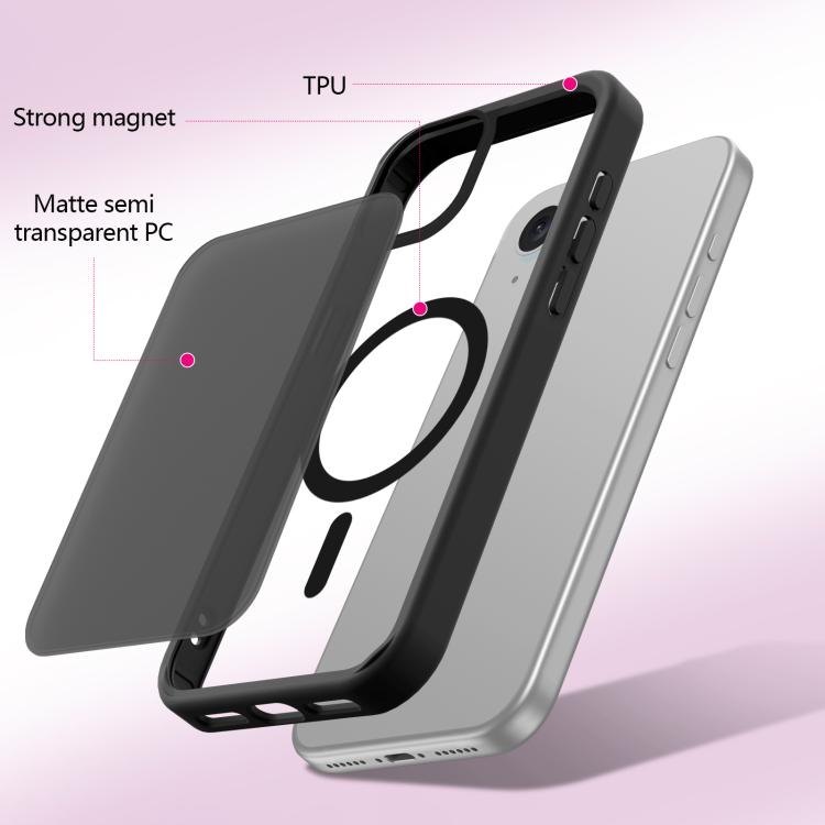 For iPhone 15 Skin-Friendly Magnetic Shockproof TPU Hybrid PC Phone Case