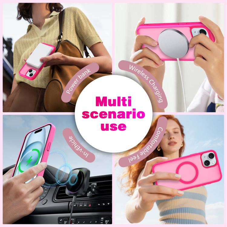 For iPhone 15 Skin-Friendly Magnetic Shockproof TPU Hybrid PC Phone Case