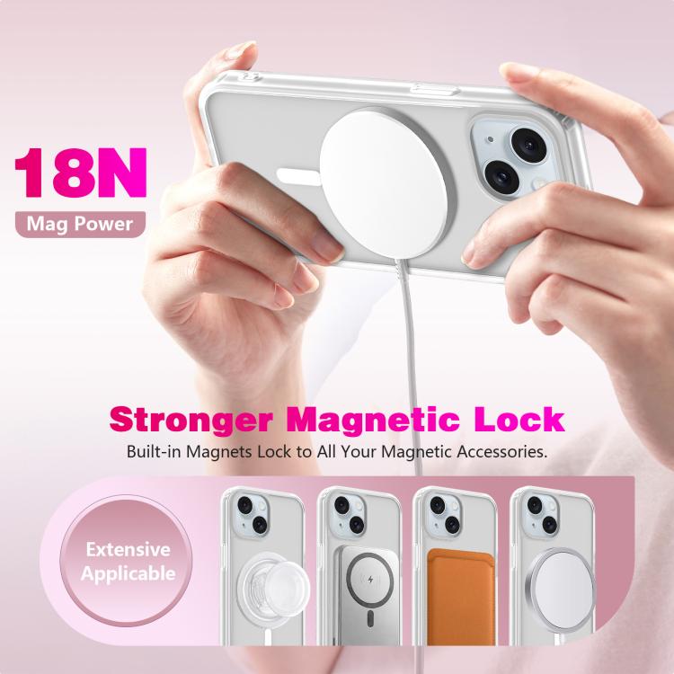 For iPhone 14 Skin-Friendly Magnetic Shockproof TPU Hybrid PC Phone Case