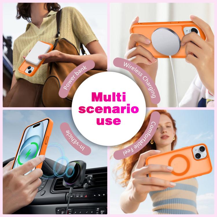For iPhone 14 Skin-Friendly Magnetic Shockproof TPU Hybrid PC Phone Case