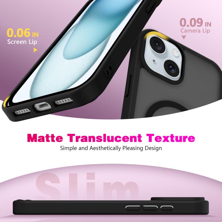 For iPhone 14 Skin-Friendly Magnetic Shockproof TPU Hybrid PC Phone Case