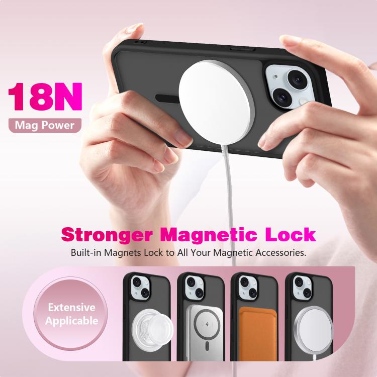 For iPhone 14 Skin-Friendly Magnetic Shockproof TPU Hybrid PC Phone Case
