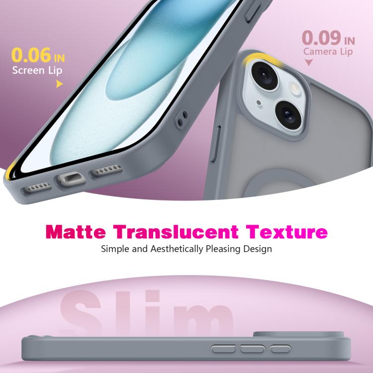 For iPhone 14 Skin-Friendly Magnetic Shockproof TPU Hybrid PC Phone Case