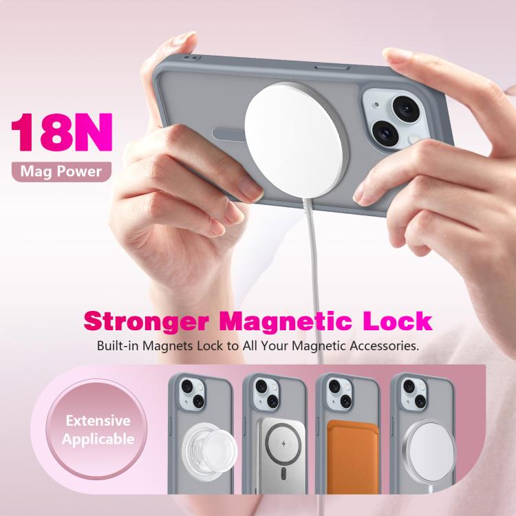 For iPhone 14 Skin-Friendly Magnetic Shockproof TPU Hybrid PC Phone Case