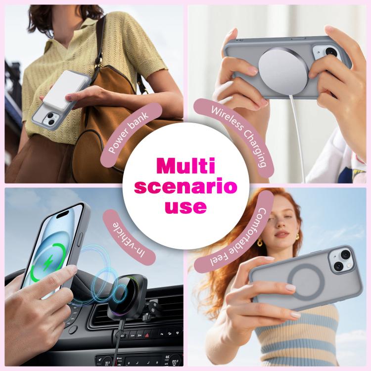 For iPhone 14 Skin-Friendly Magnetic Shockproof TPU Hybrid PC Phone Case