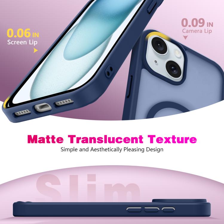 For iPhone 14 Skin-Friendly Magnetic Shockproof TPU Hybrid PC Phone Case