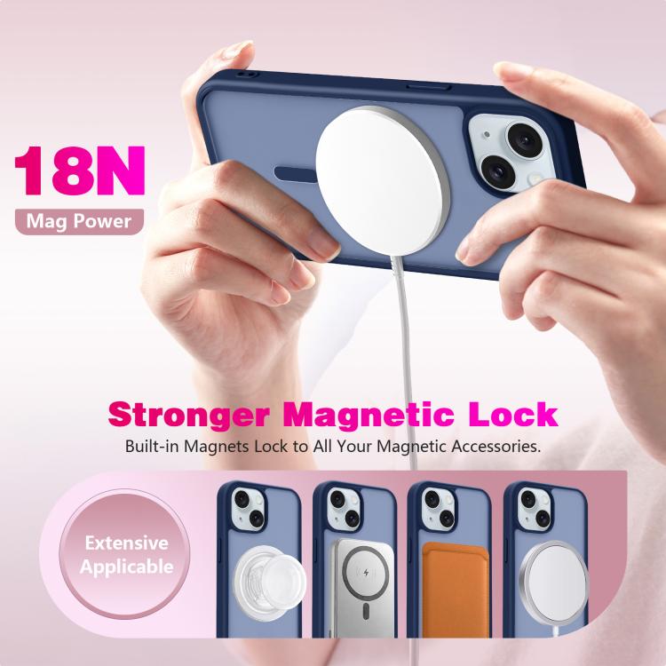 For iPhone 14 Skin-Friendly Magnetic Shockproof TPU Hybrid PC Phone Case
