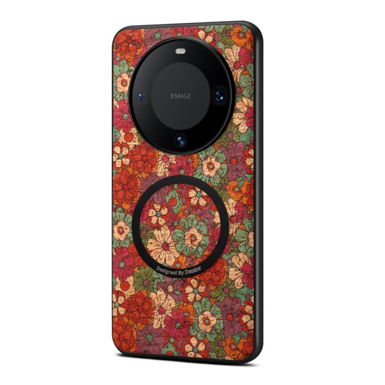 For Huawei Mate 60 Denior A07 Flower Language Series Magnetic Vegan Leather Phone Case