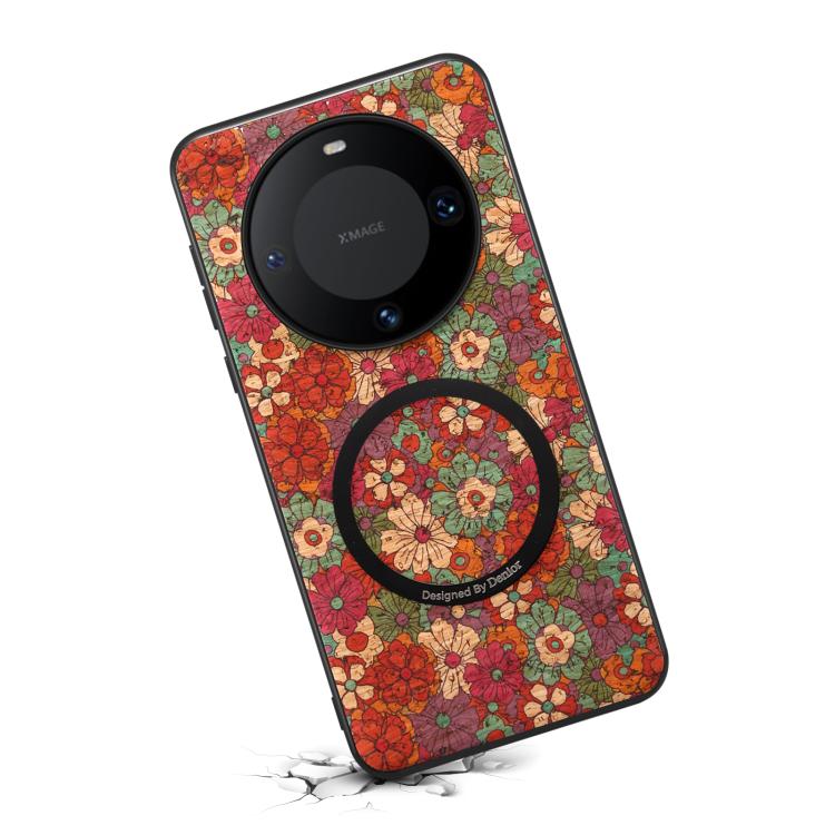 For Huawei Mate 60 Denior A07 Flower Language Series Magnetic Vegan Leather Phone Case