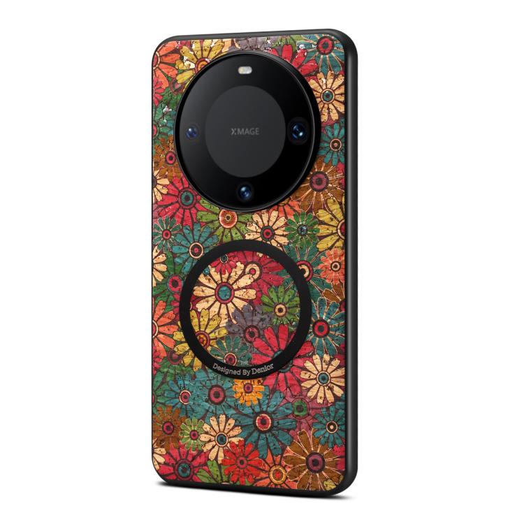 For Huawei Mate 60 Pro / 60 Pro+ Denior A07 Flower Language Series Magnetic Vegan Leather Phone Case